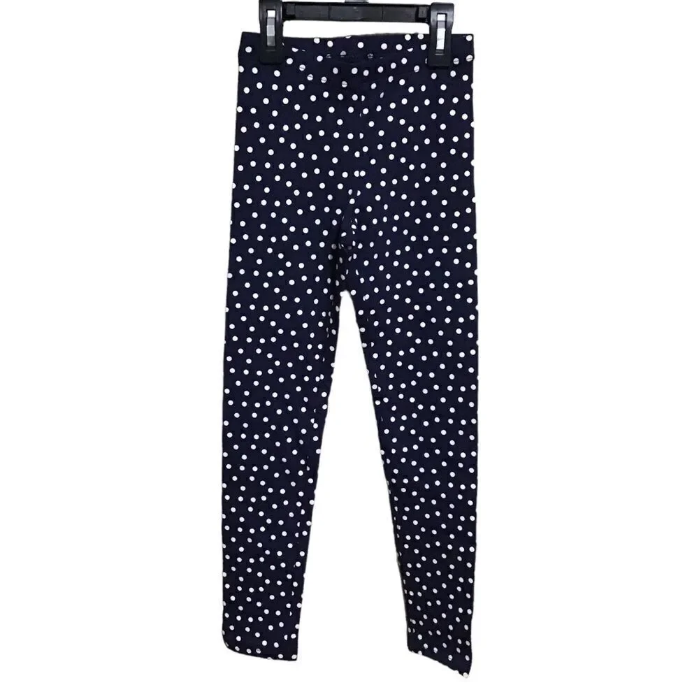 Old Navy Girls Navy Polka Dot Leggings‎ M 8